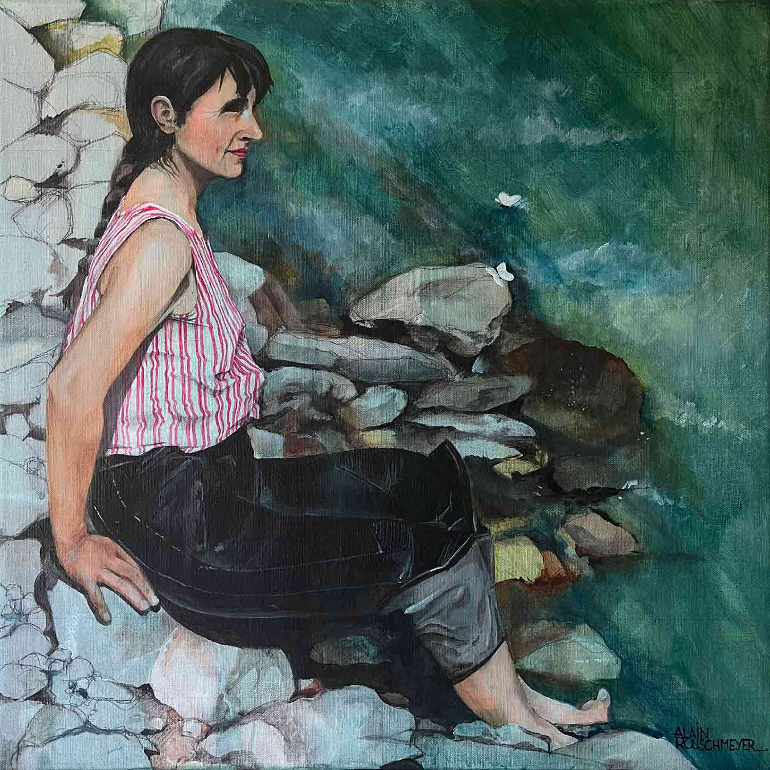 Alain Rouschmeyer, Le torrent, peinture - Galerie de vente et d’achat d’art contemporain en ligne Artalistic