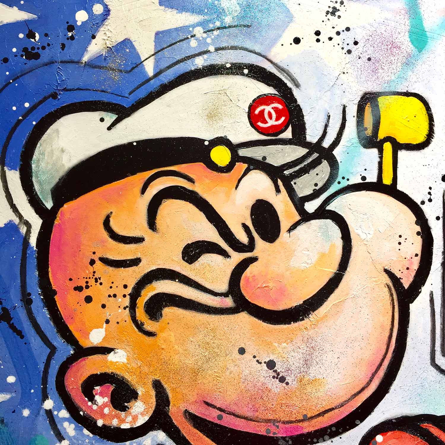 Patrick Cornée, Popeye likes pop art and Campbell's soup, peinture - Galerie de vente et d’achat d’art contemporain en ligne Artalistic