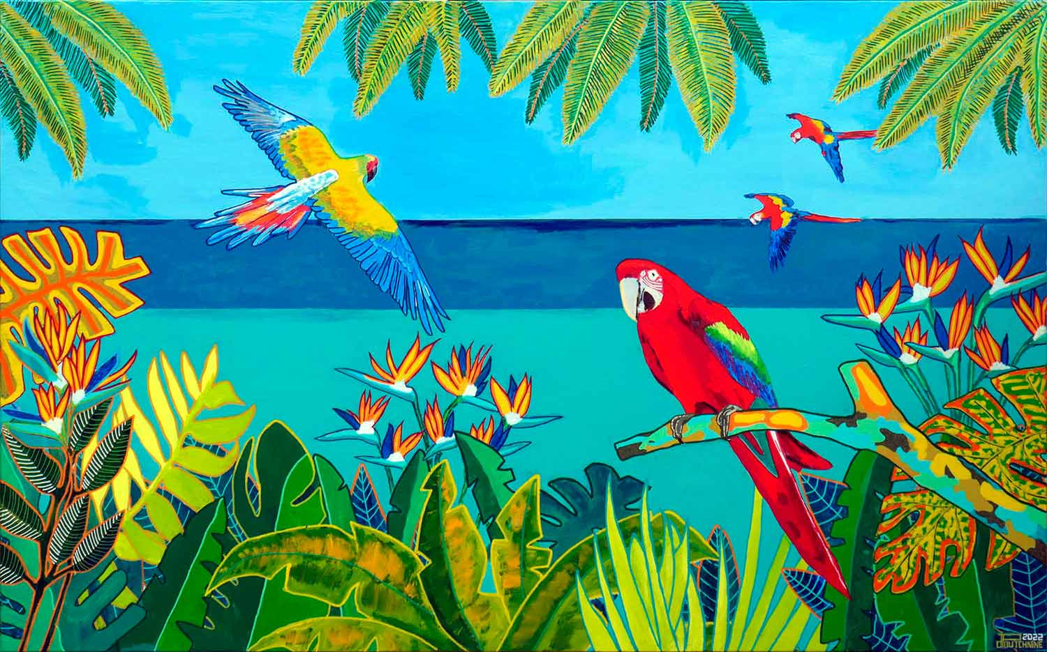 Pascal Poutchnine, True ara, peinture - Galerie de vente et d’achat d’art contemporain en ligne Artalistic