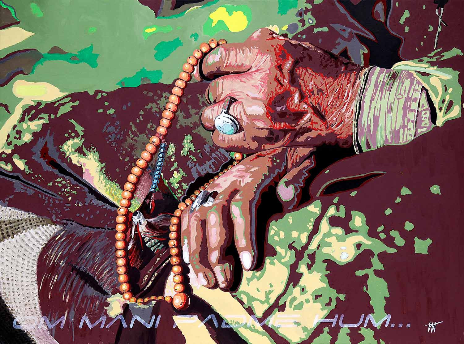Jean Jacques Venturini, Om mani padme hum, peinture - Galerie de vente et d’achat d’art contemporain en ligne Artalistic