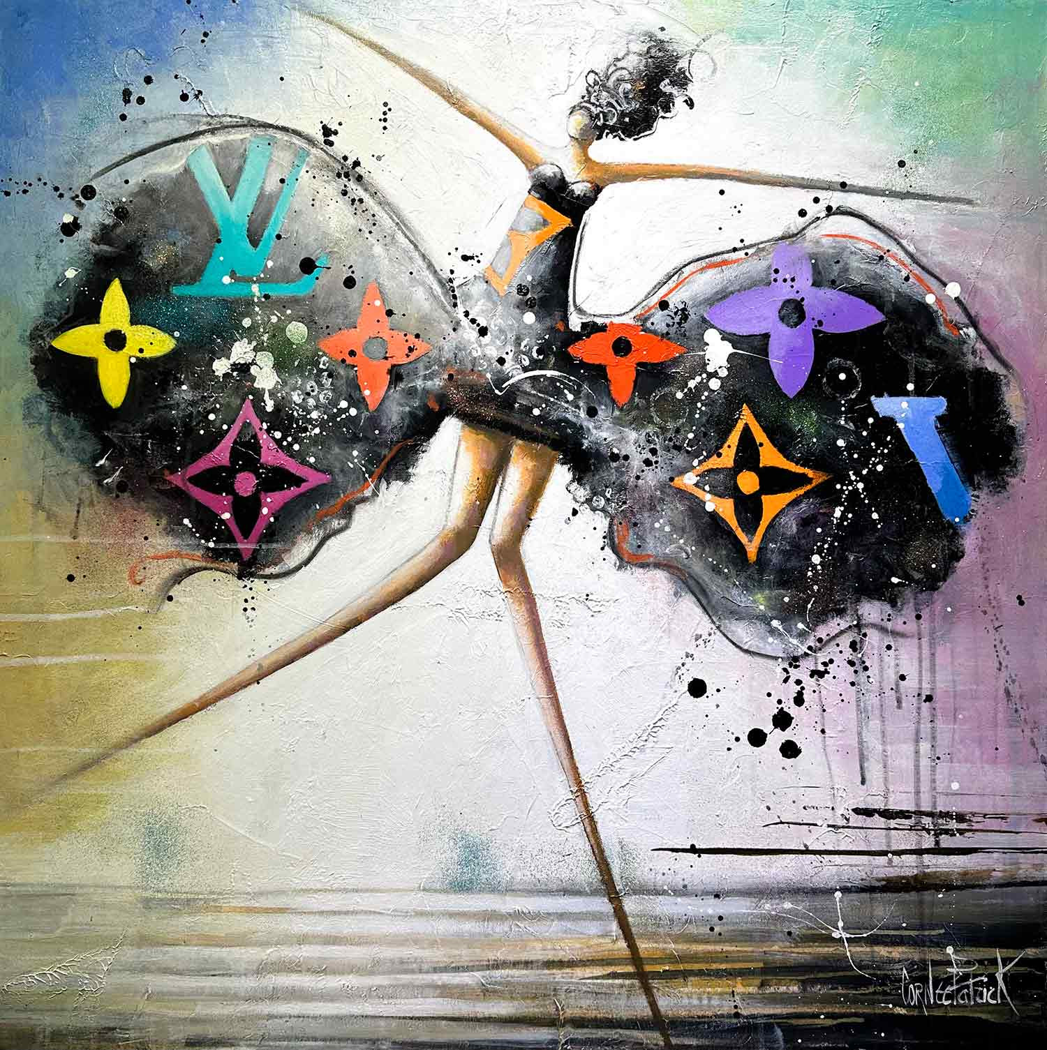 Patrick Cornée, Fashion pop girl, peinture - Galerie de vente et d’achat d’art contemporain en ligne Artalistic