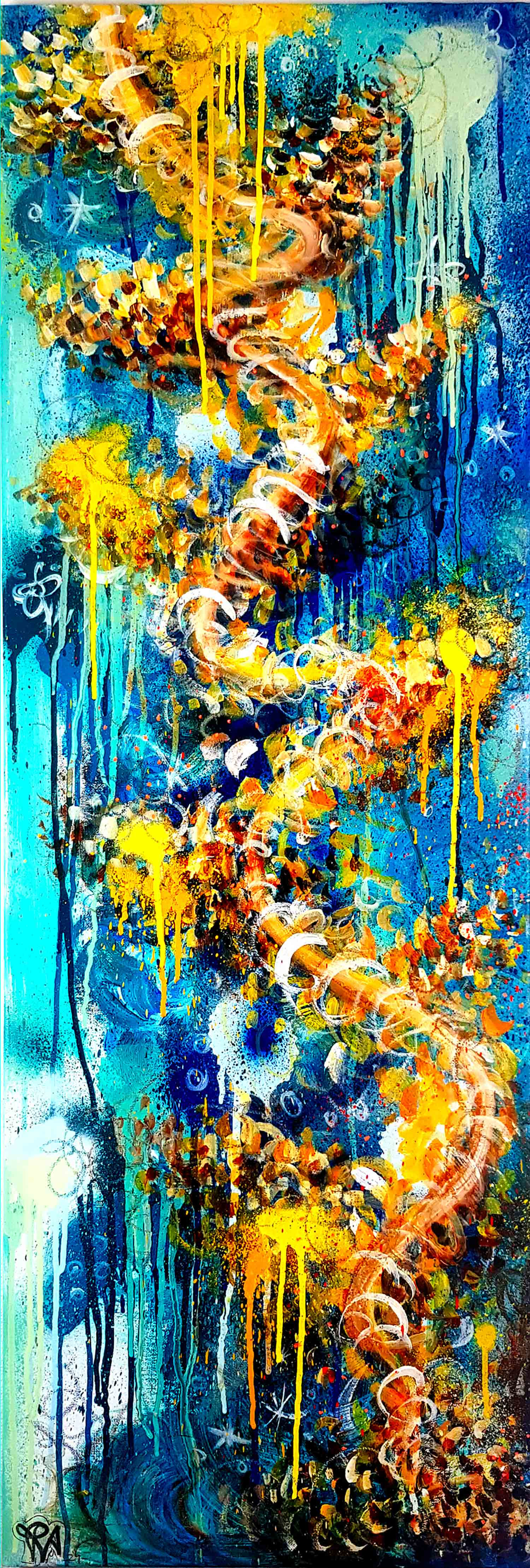 Priscilla Vettese, River of petals, peinture - Galerie de vente et d’achat d’art contemporain en ligne Artalistic