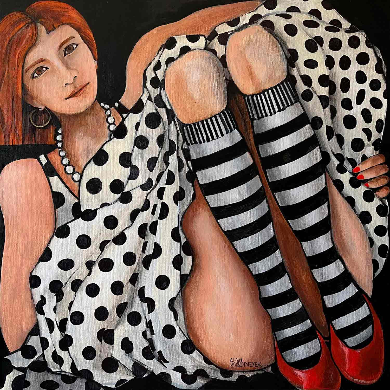 Alain Rouschmeyer, Dans sa bulle, peinture - Galerie de vente et d’achat d’art contemporain en ligne Artalistic