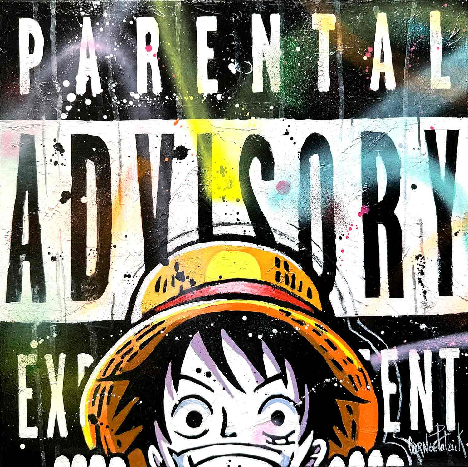 Patrick Cornée, Luffy au chapeau de paille, peinture - Galerie de vente et d’achat d’art contemporain en ligne Artalistic