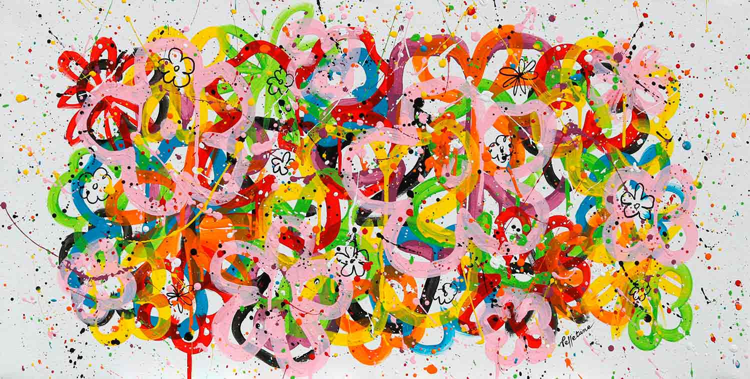 Isabelle Pelletane, Pop flowers 2, peinture - Galerie de vente et d’achat d’art contemporain en ligne Artalistic