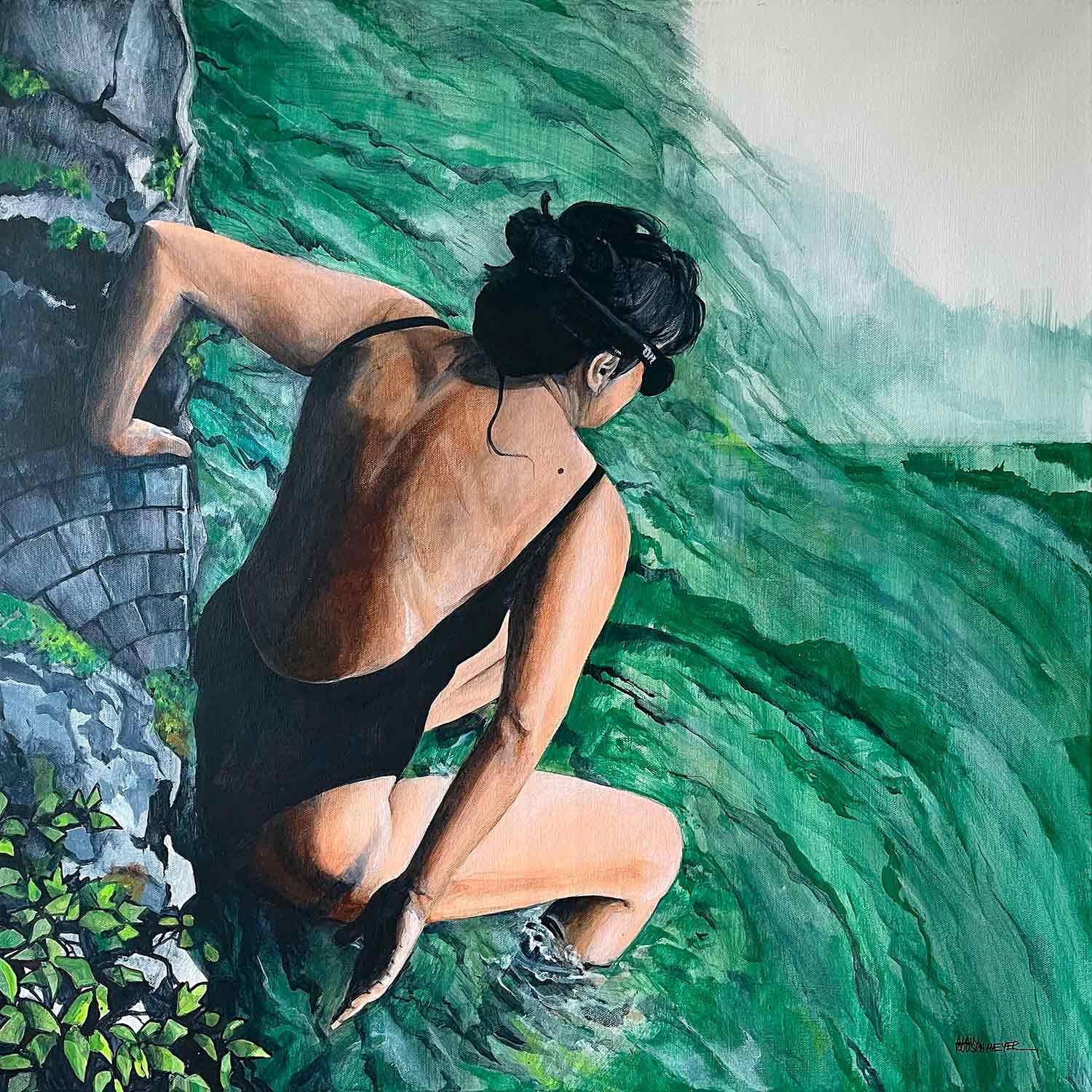 Alain Rouschmeyer, Dos nu, peinture - Galerie de vente et d’achat d’art contemporain en ligne Artalistic