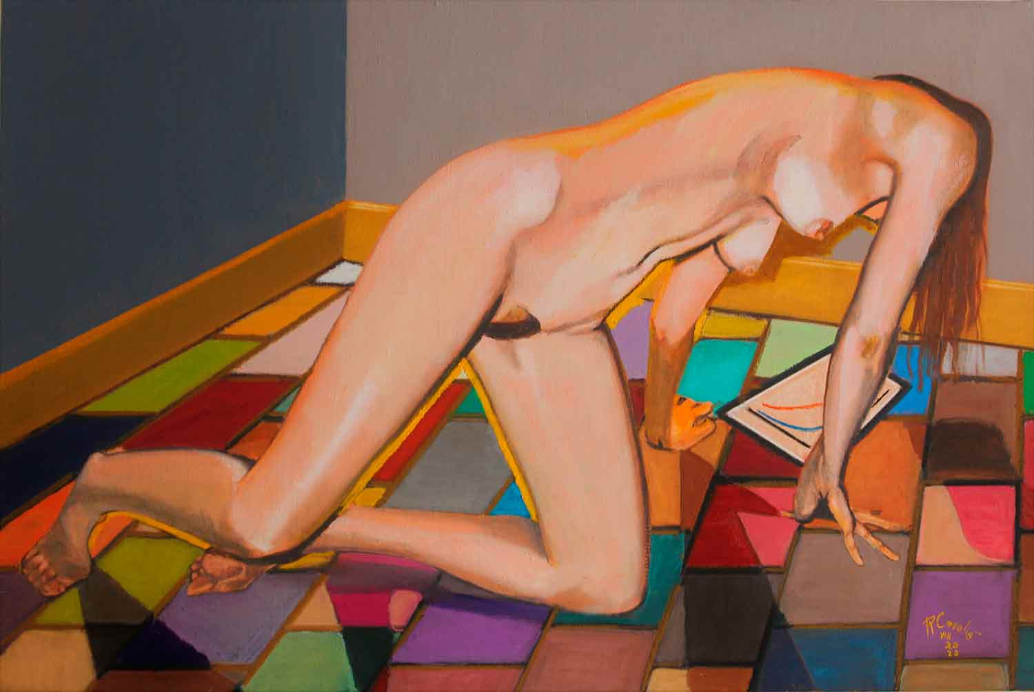 R.Cavalié, Covid 19, peinture - Galerie de vente et d’achat d’art contemporain en ligne Artalistic