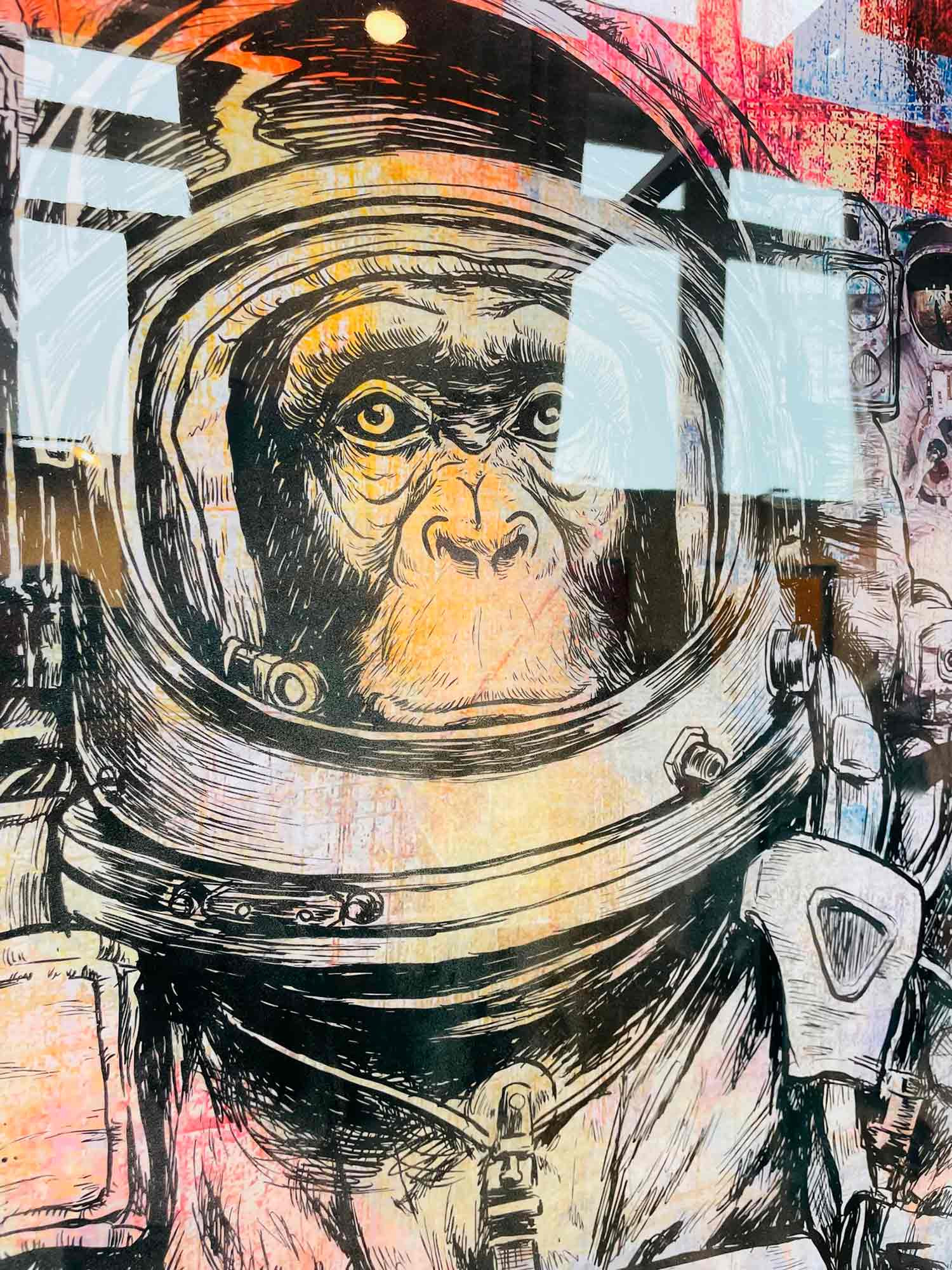 N.Nathan, Space Monkey, peinture - Galerie de vente et d’achat d’art contemporain en ligne Artalistic