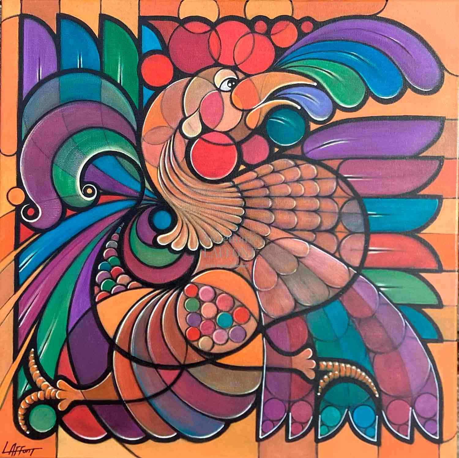 Annemarie Laffont, Cocorico, peinture - Galerie de vente et d’achat d’art contemporain en ligne Artalistic
