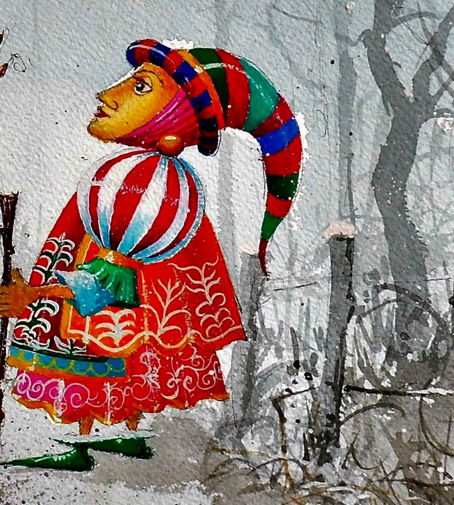 Michel Michaux, promenade hivernale, peinture - Galerie de vente et d’achat d’art contemporain en ligne Artalistic