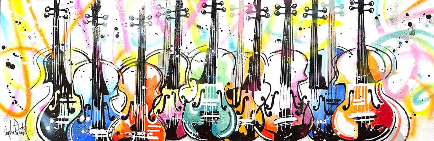 Patrick Cornée, Variations for pop violins, peinture - Galerie de vente et d’achat d’art contemporain en ligne Artalistic