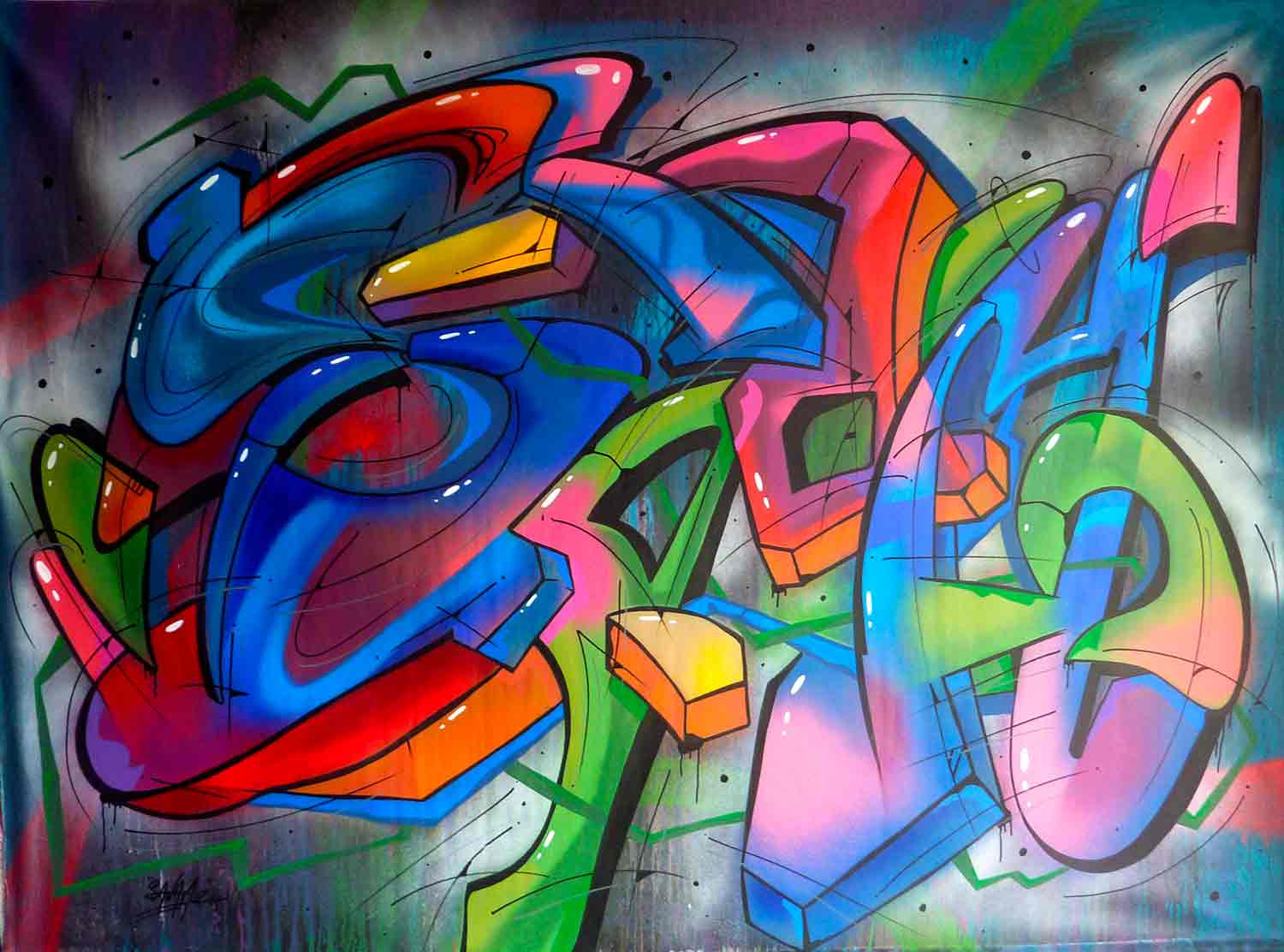 Saname, Trace n°2427, peinture - Galerie de vente et d’achat d’art contemporain en ligne Artalistic