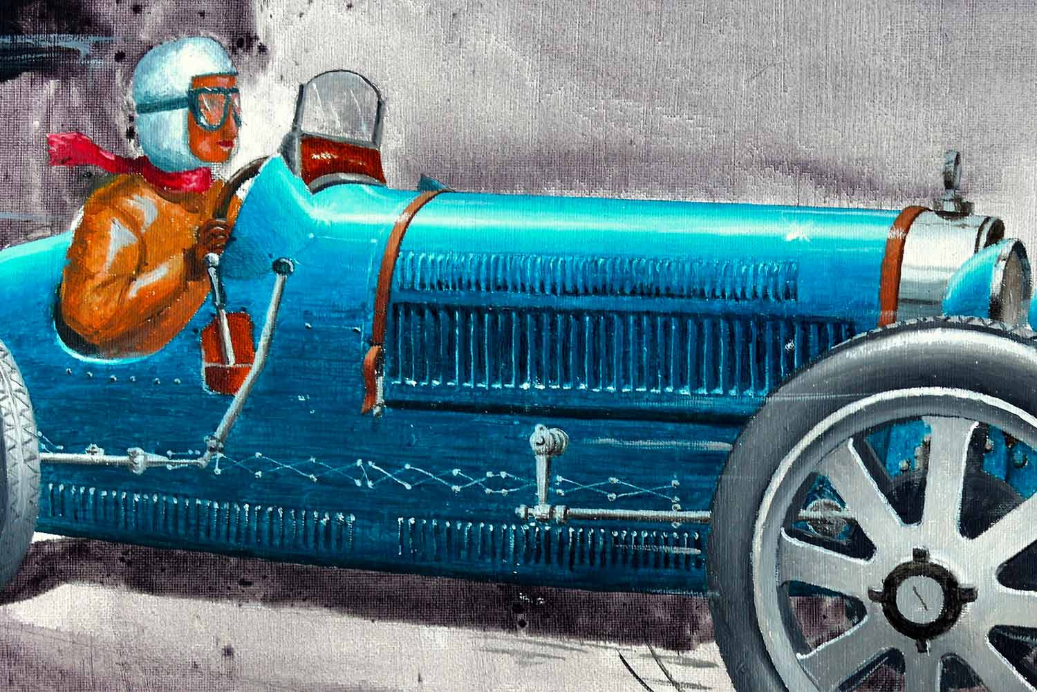 Michel Michaux, Bugatti, peinture - Galerie de vente et d’achat d’art contemporain en ligne Artalistic