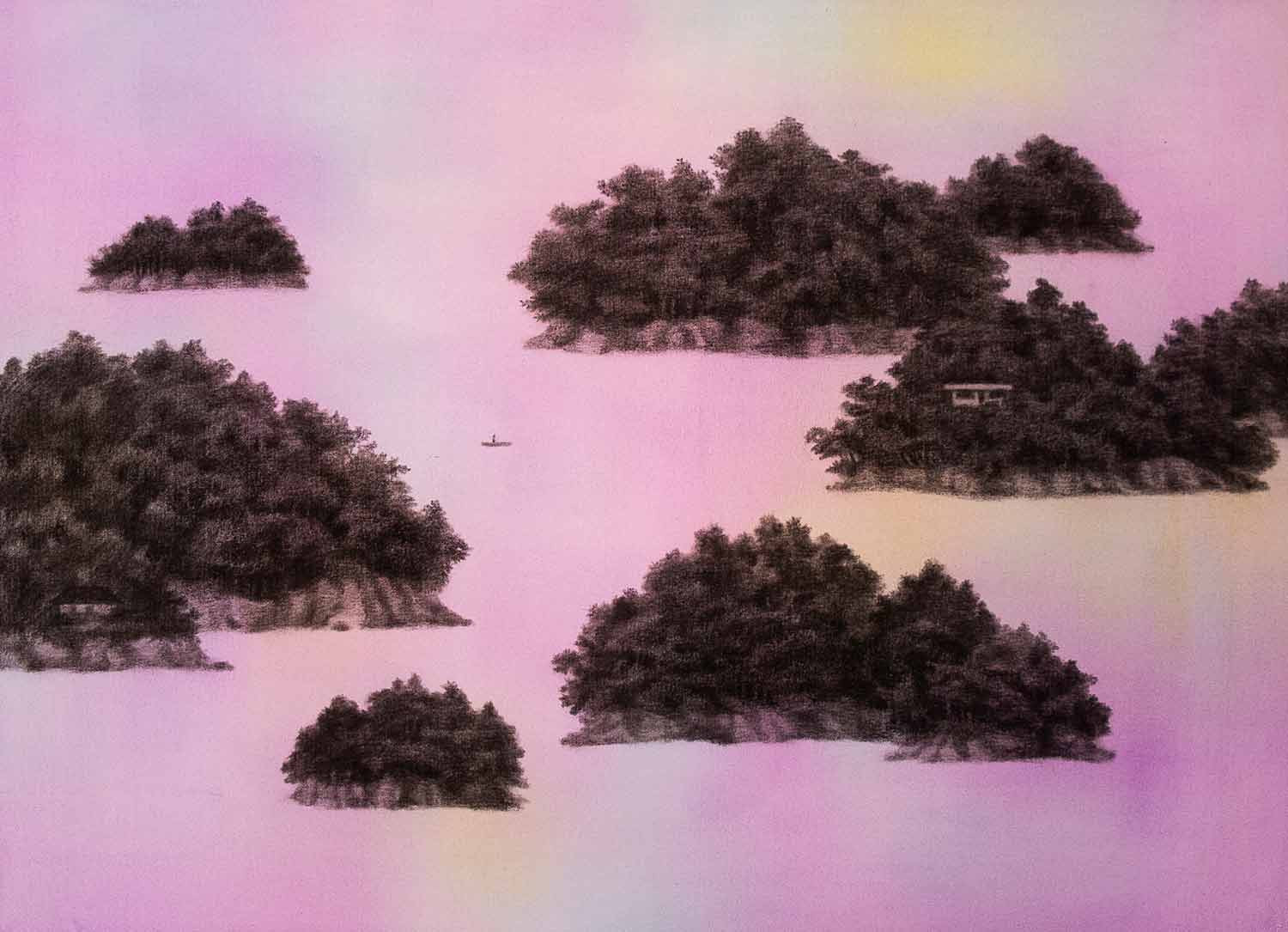 Jungho Kim, Iles I, peinture - Galerie de vente et d’achat d’art contemporain en ligne Artalistic