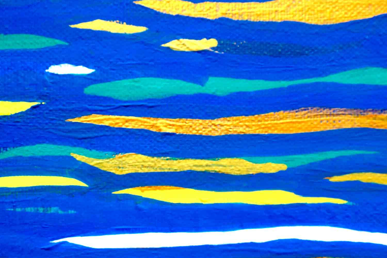 Pascal Poutchnine, Pêcheurs caribéens, soleil doré, peinture - Galerie de vente et d’achat d’art contemporain en ligne Artalistic