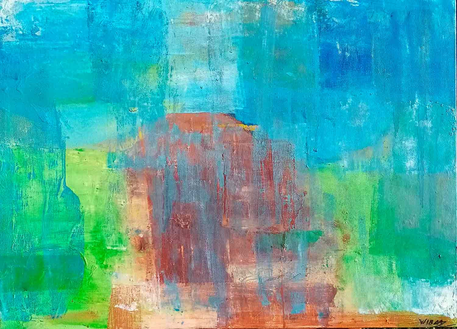 A-Wibaa, Mountain Landscape, painting - Artalistic online contemporary art buying and selling gallery