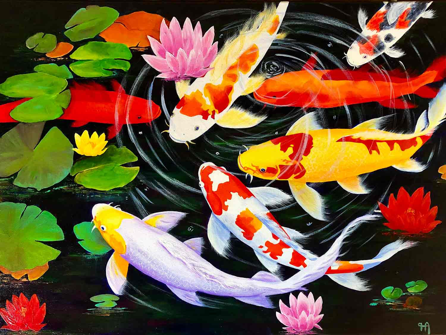 Françoise Augustine, Jardin d'eau, peinture - Galerie de vente et d’achat d’art contemporain en ligne Artalistic