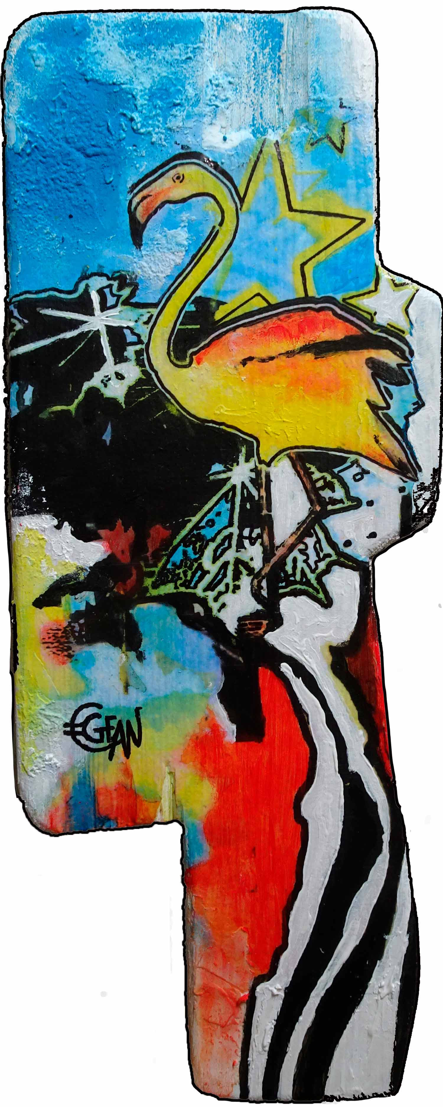 Claude Géan, Flamand de thau, peinture - Galerie de vente et d’achat d’art contemporain en ligne Artalistic