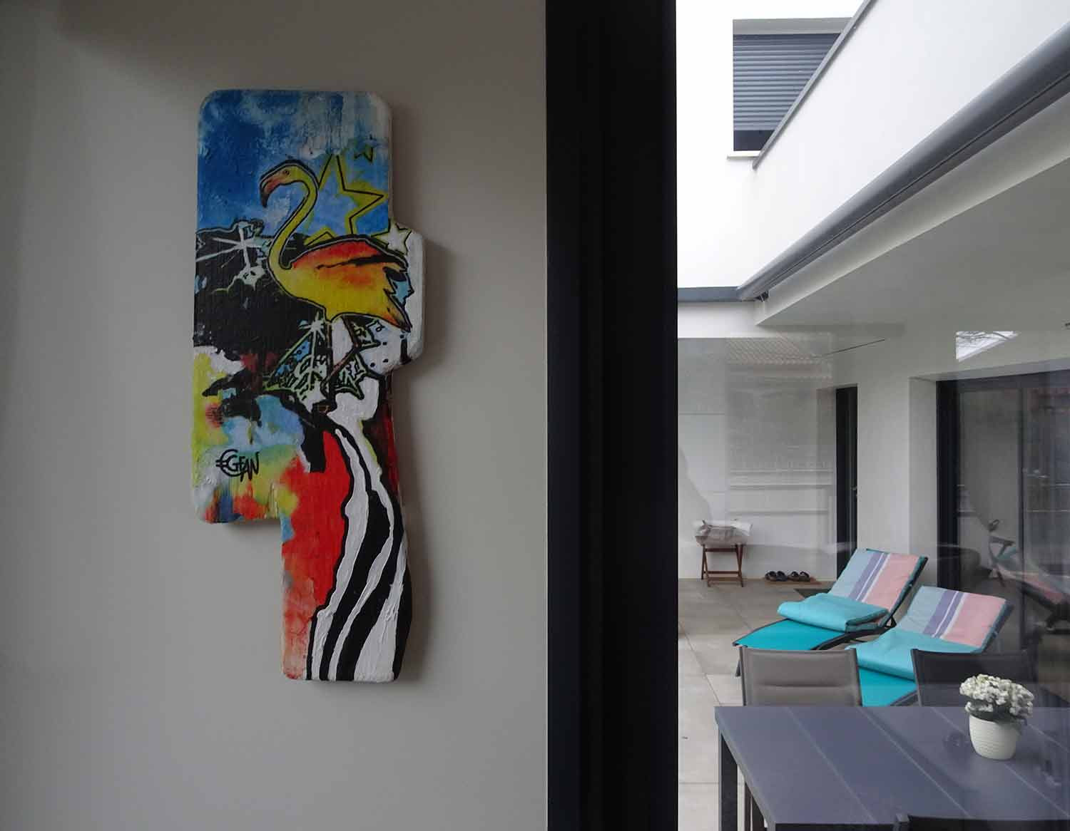 Claude Géan, Flamand de thau, peinture - Galerie de vente et d’achat d’art contemporain en ligne Artalistic