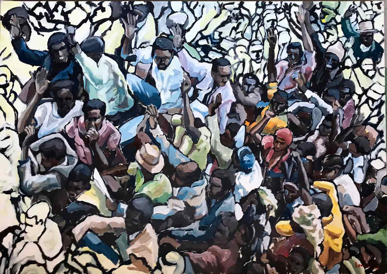 Denis Lambert, sea of faces, peinture - Galerie de vente et d’achat d’art contemporain en ligne Artalistic