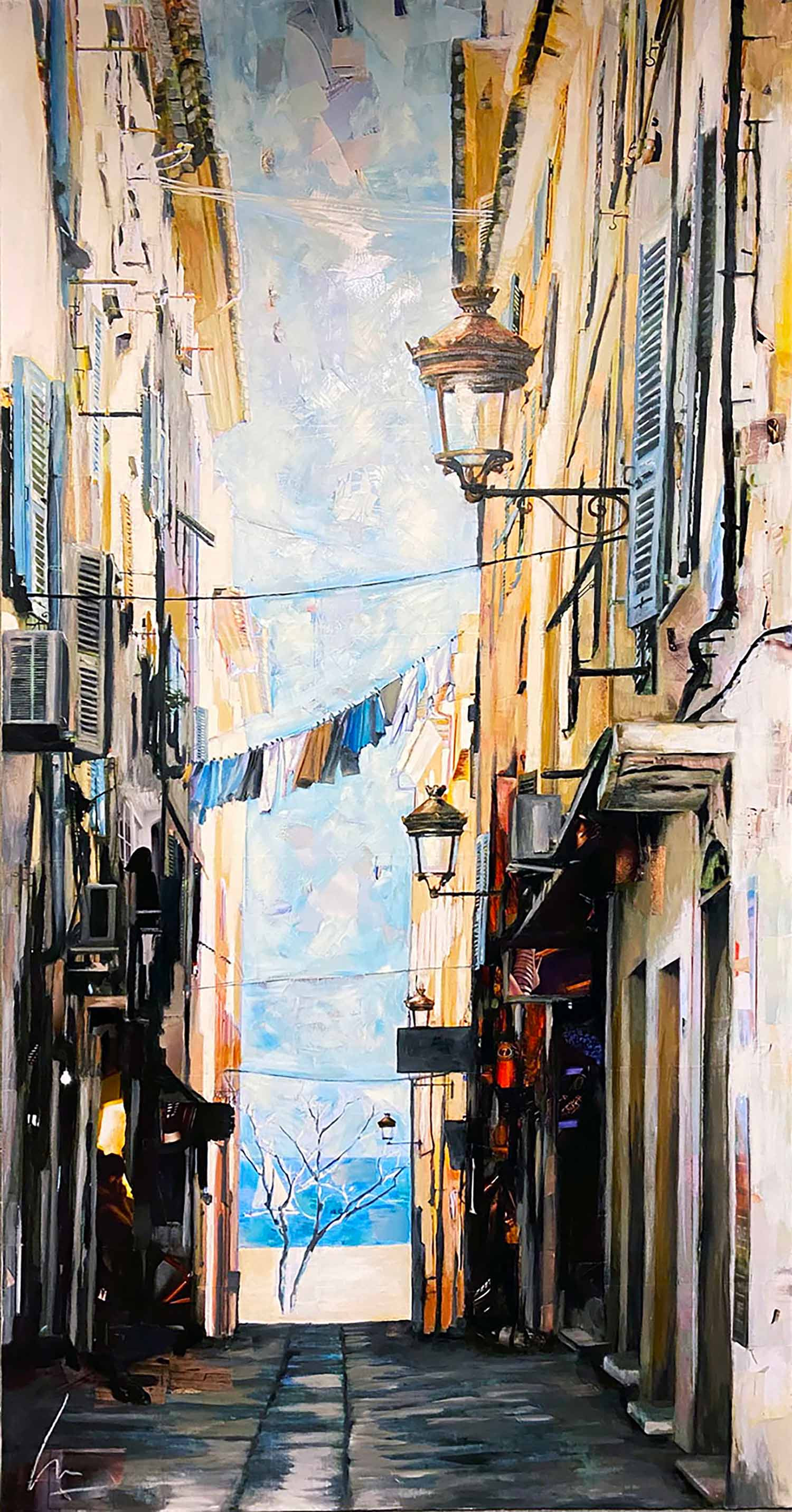Nathalie Lemaître, Le passage de Bastia, peinture - Galerie de vente et d’achat d’art contemporain en ligne Artalistic