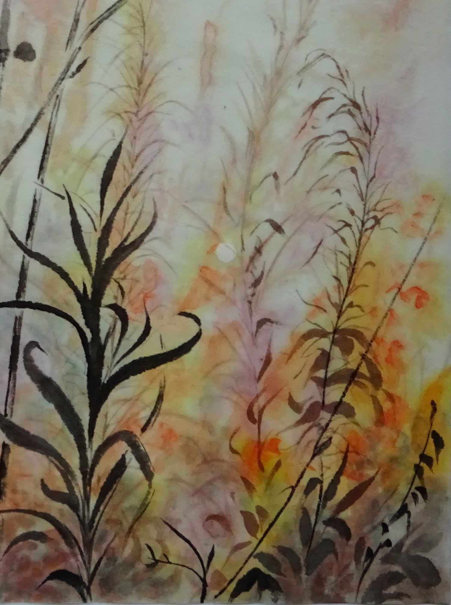Muriel Besnard, Herbes folles, peinture - Galerie de vente et d’achat d’art contemporain en ligne Artalistic