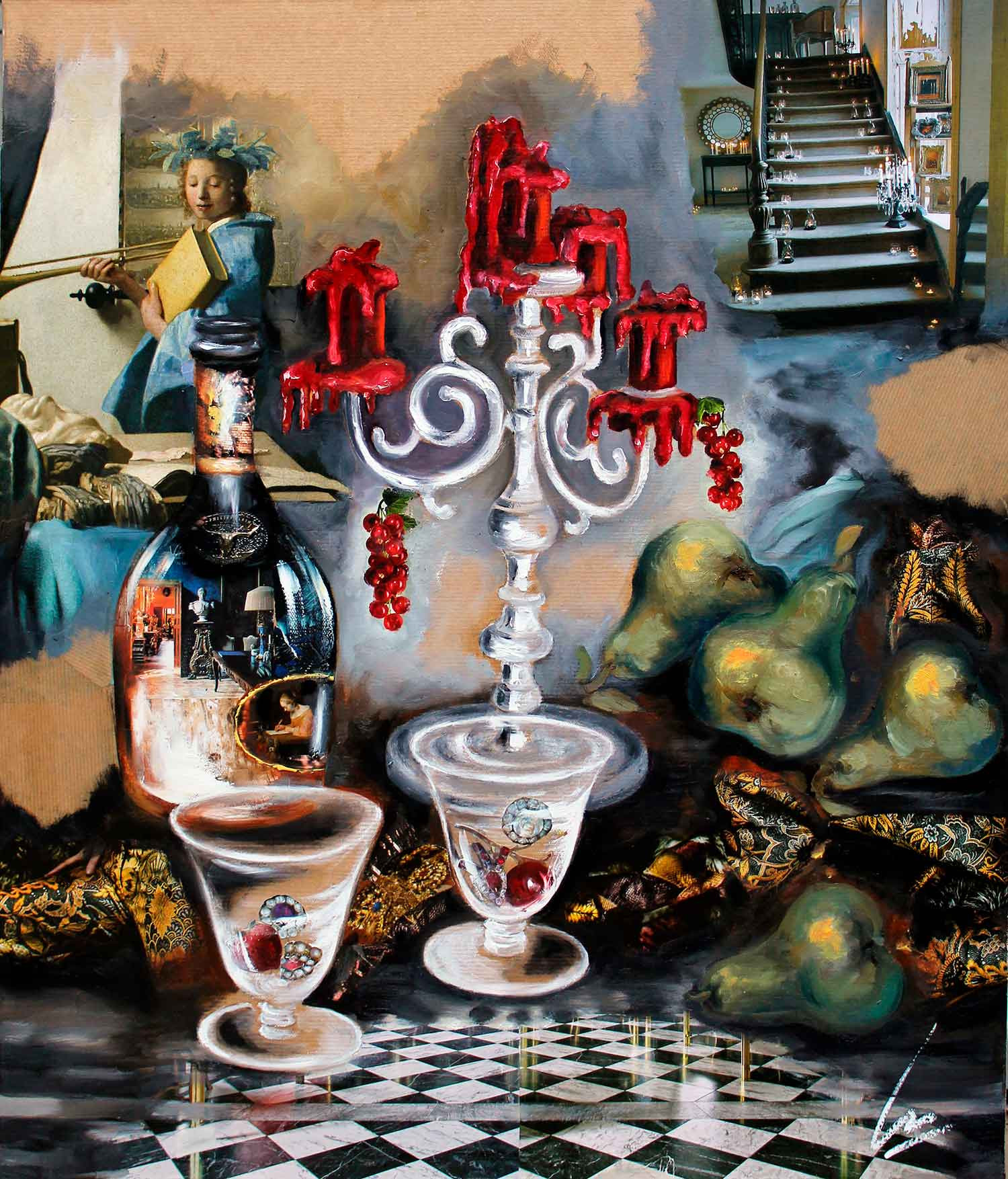 Nathalie Lemaître, D'or et d'argent, peinture - Galerie de vente et d’achat d’art contemporain en ligne Artalistic