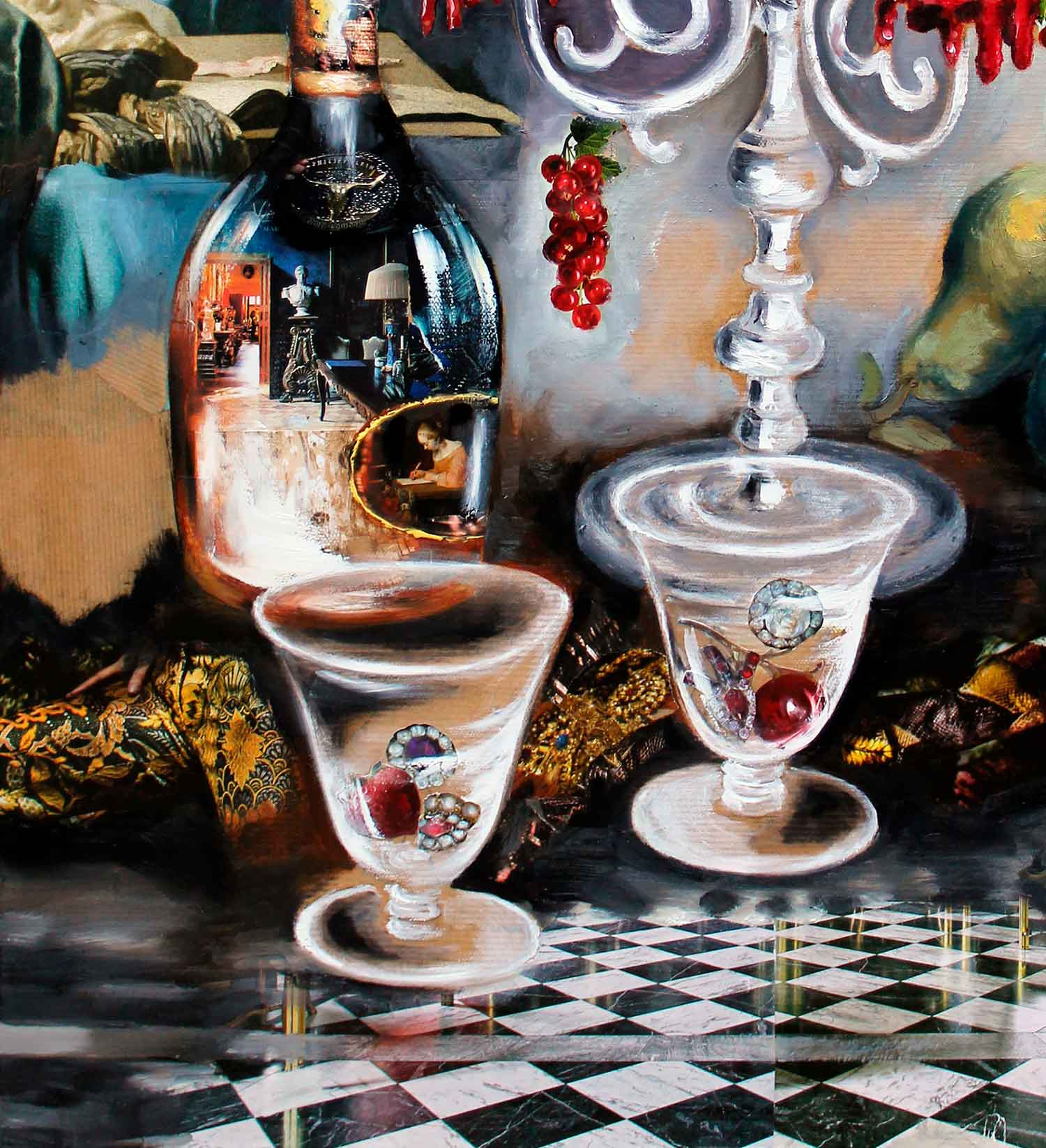 Nathalie Lemaître, D'or et d'argent, peinture - Galerie de vente et d’achat d’art contemporain en ligne Artalistic