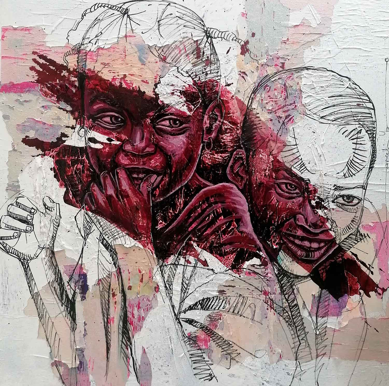 Marcelin Yao, Fragment 2, peinture - Galerie de vente et d’achat d’art contemporain en ligne Artalistic