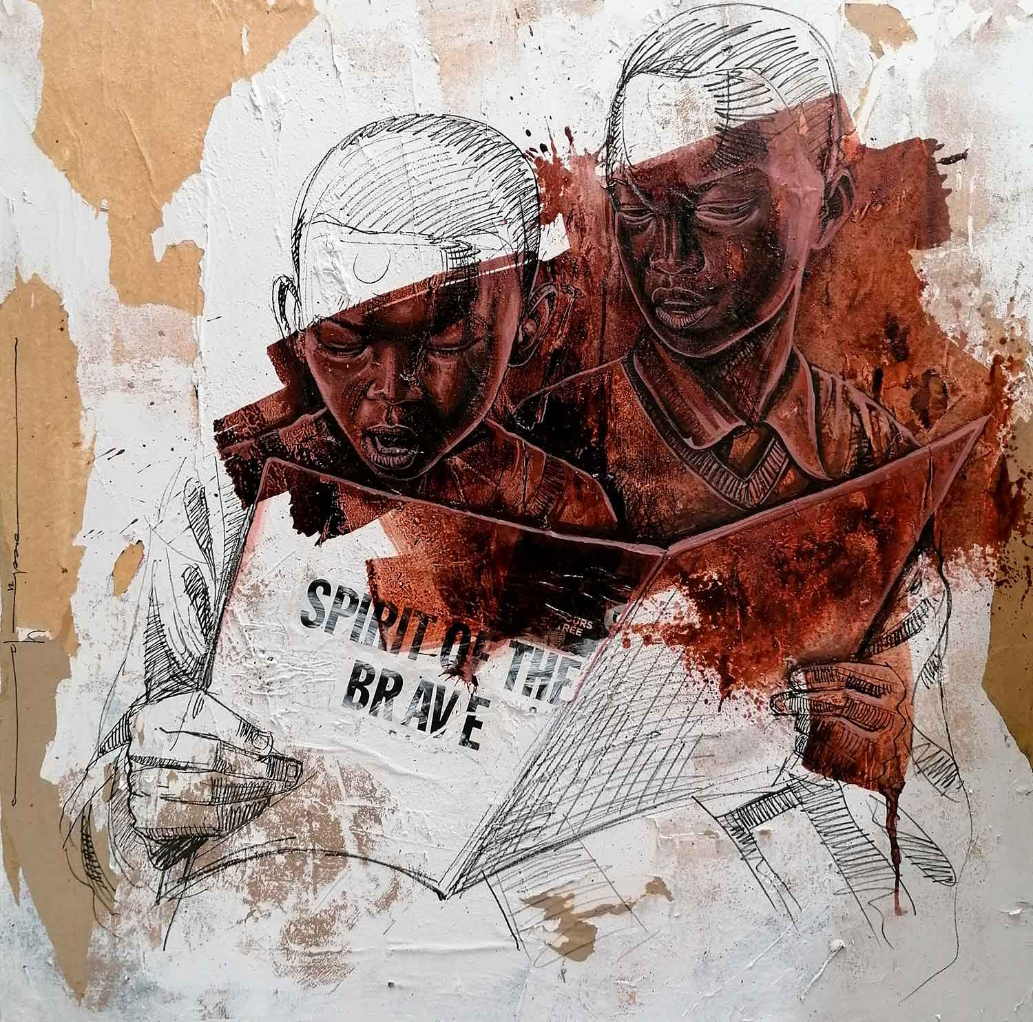 Marcelin Yao, Spirit of brave, peinture - Galerie de vente et d’achat d’art contemporain en ligne Artalistic