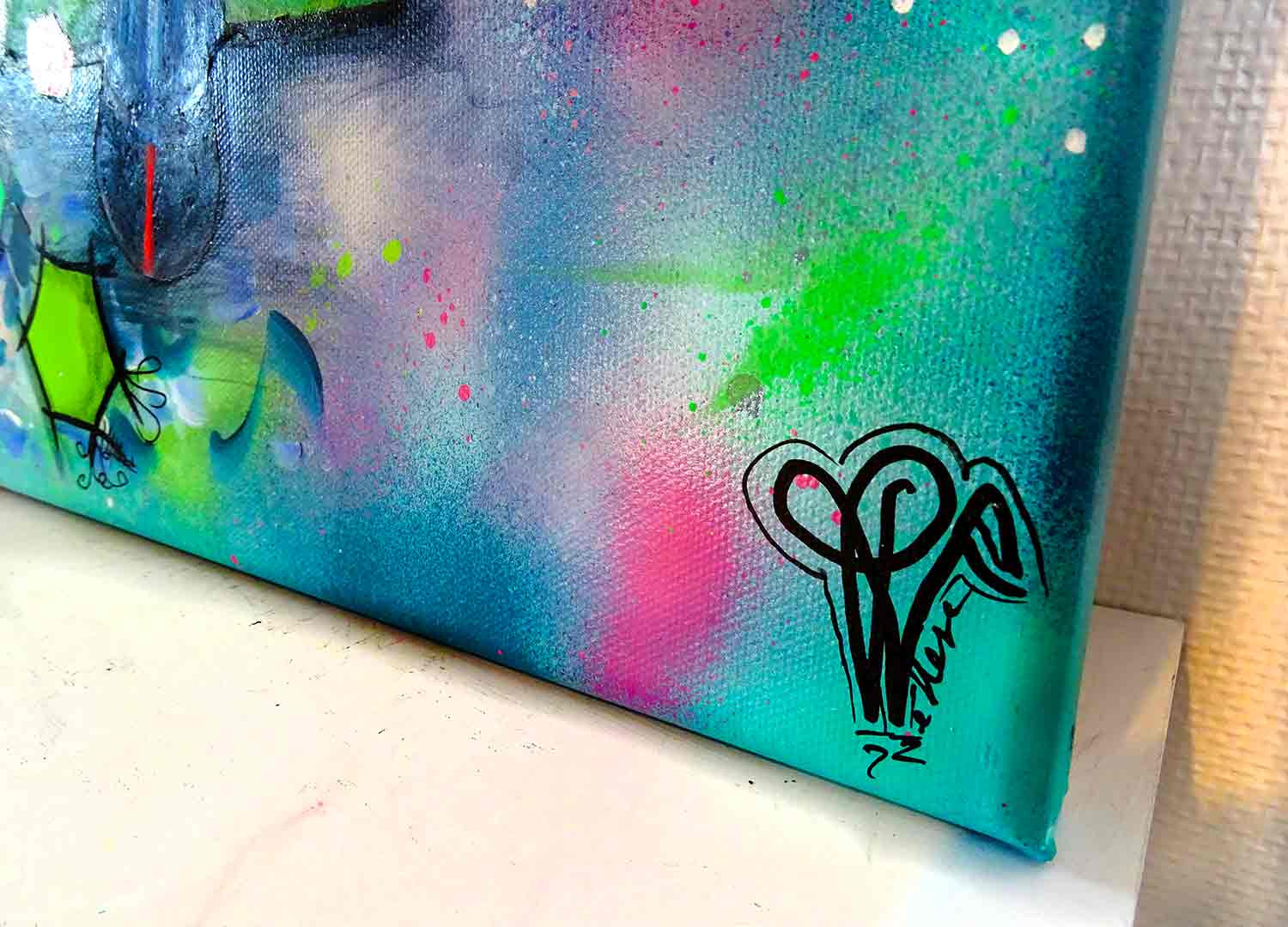 Priscilla Vettese, Hexa Goldorak, peinture - Galerie de vente et d’achat d’art contemporain en ligne Artalistic