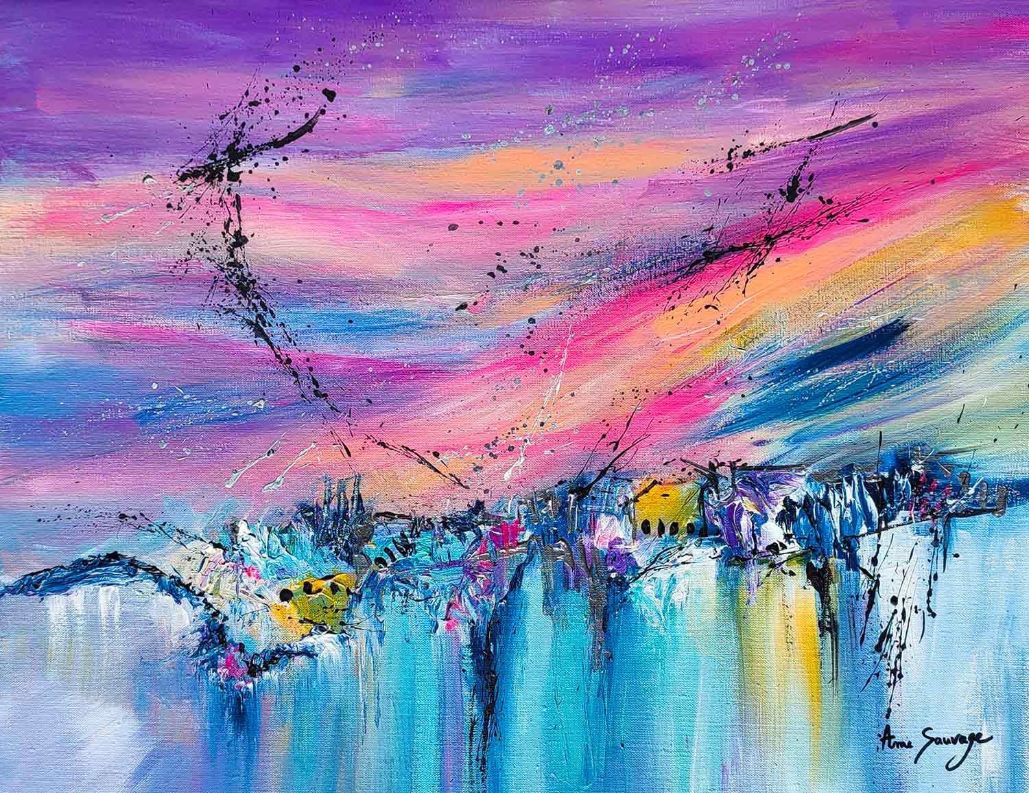 Âme Sauvage, Vague céleste, peinture - Galerie de vente et d’achat d’art contemporain en ligne Artalistic