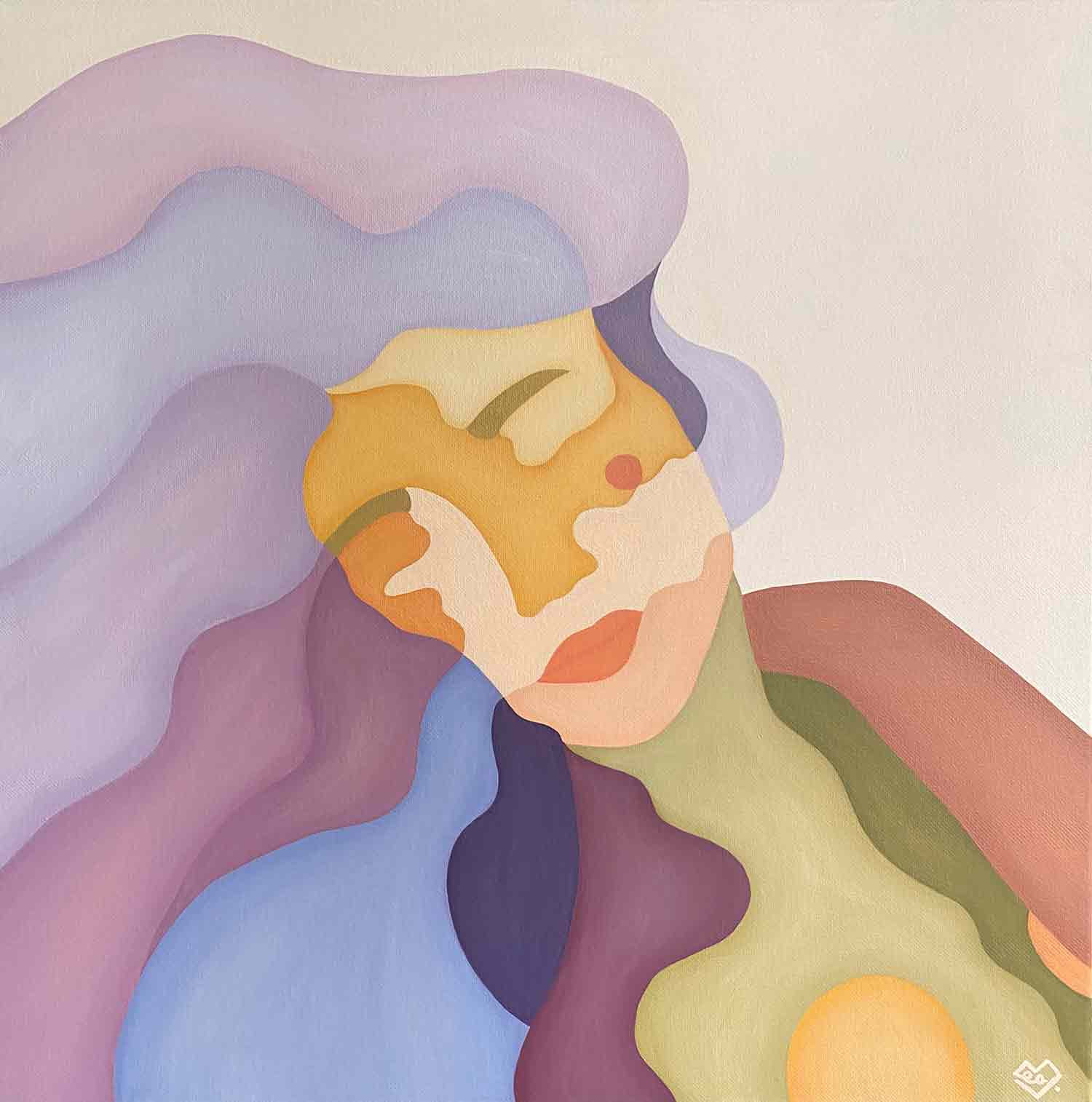 Léa Mongiat, Paysage n°3, peinture - Galerie de vente et d’achat d’art contemporain en ligne Artalistic
