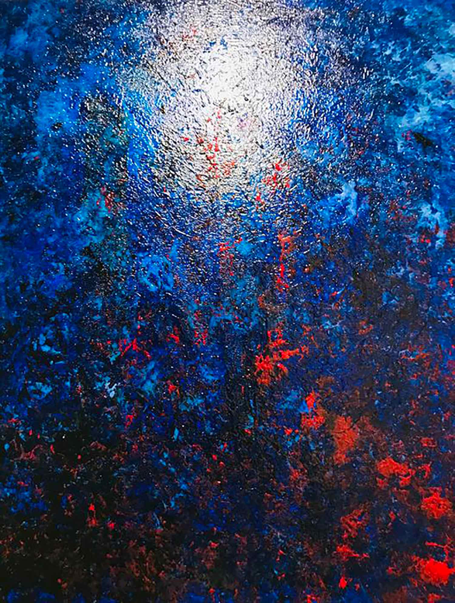 Ronan Martin, Moten lava hotting the sea, painting - Artalistic online contemporary art buying and selling gallery