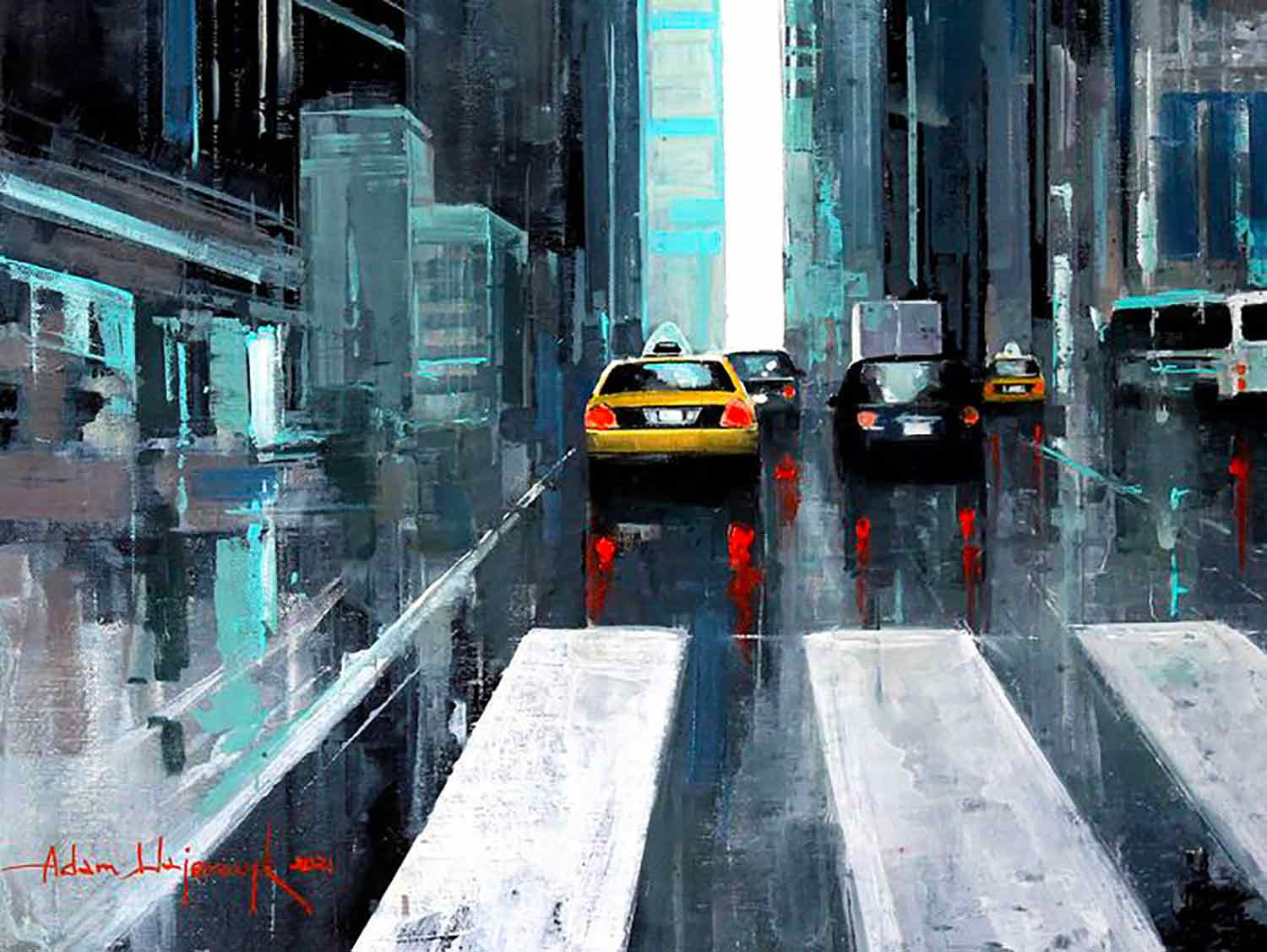 Adam Wajerczyk, New York street, peinture - Galerie de vente et d’achat d’art contemporain en ligne Artalistic