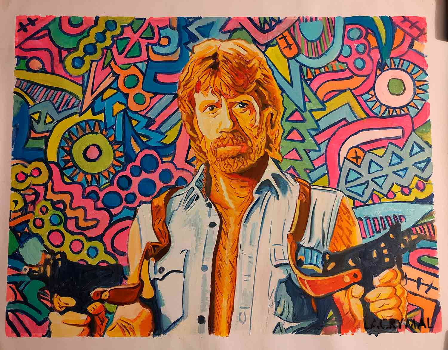 Lacrymal, Chuck Norris, peinture - Galerie de vente et d’achat d’art contemporain en ligne Artalistic