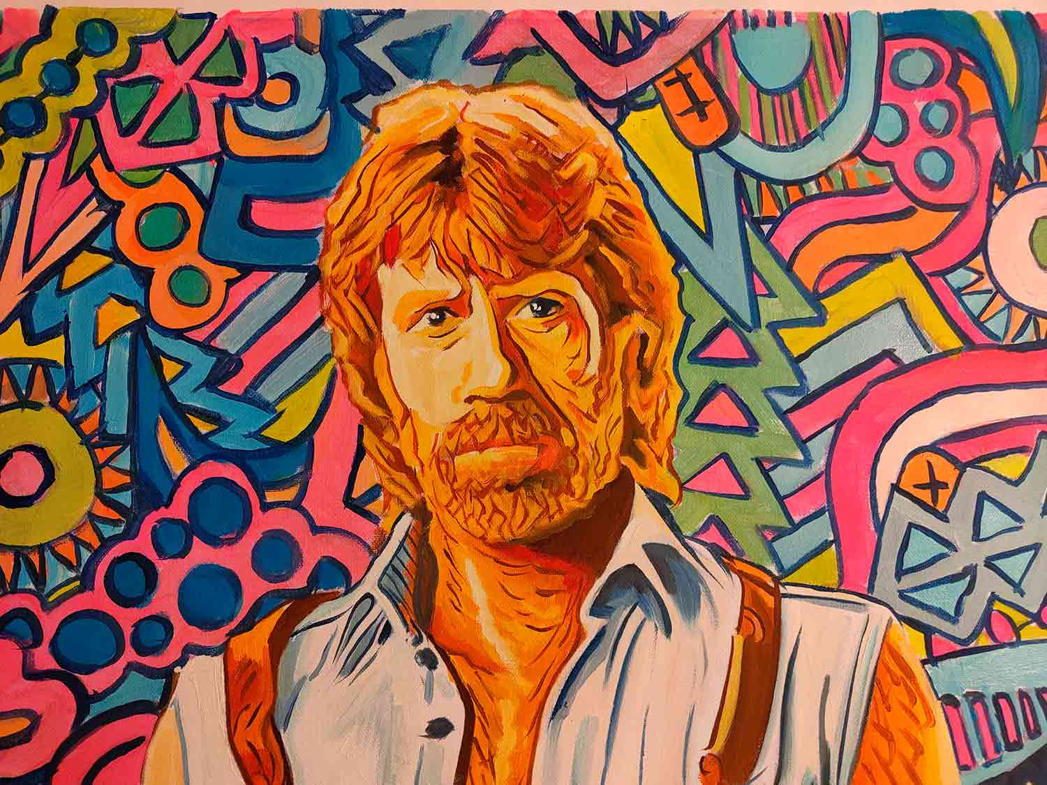 Lacrymal, Chuck Norris, peinture - Galerie de vente et d’achat d’art contemporain en ligne Artalistic
