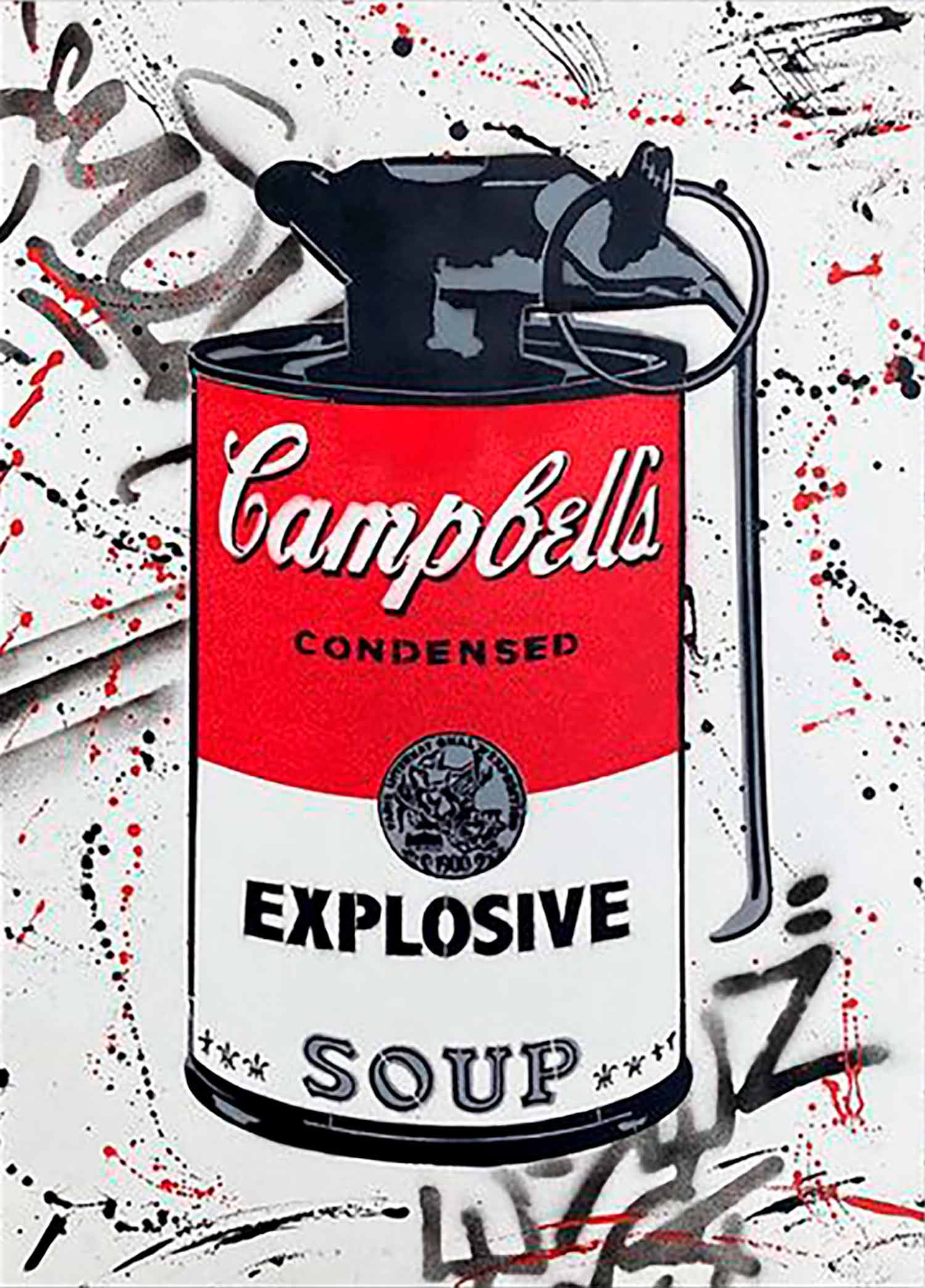 Aiiroh, Explosive Campbell, peinture - Galerie de vente et d’achat d’art contemporain en ligne Artalistic