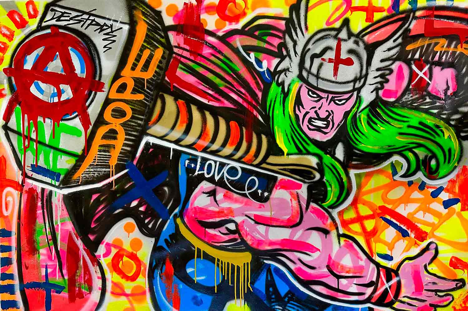 Doped Out M, Thor, peinture - Galerie de vente et d’achat d’art contemporain en ligne Artalistic