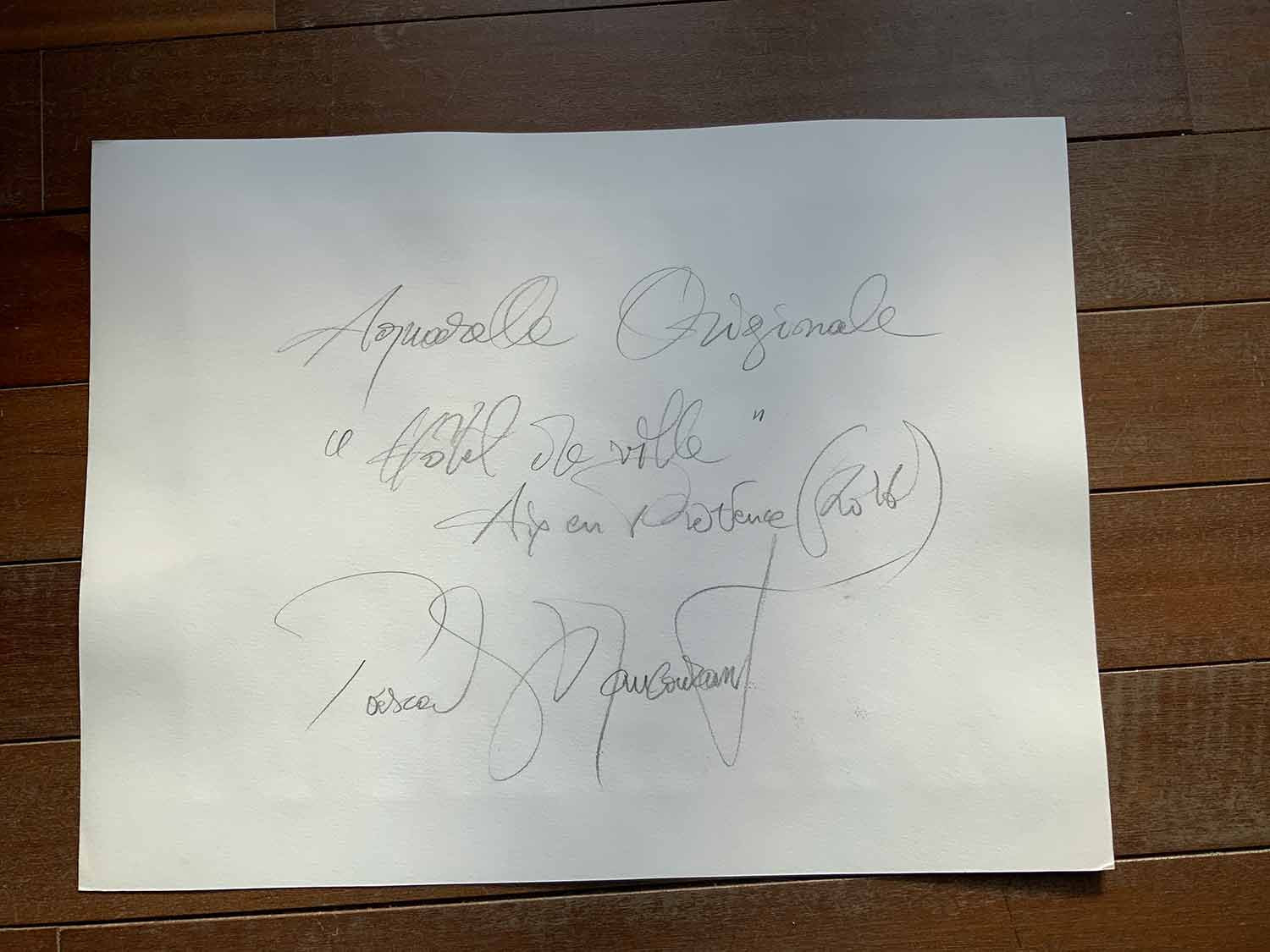 Pascal Maucourant, La place de la mairie, aquarelle - Galerie de vente et d’achat d’art contemporain en ligne Artalistic