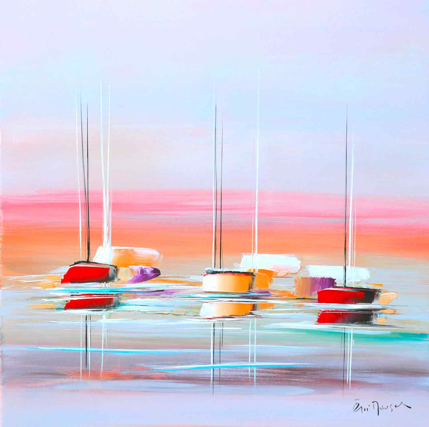 Eric Munsch, A l'aube d'une belle journée, peinture - Galerie de vente et d’achat d’art contemporain en ligne Artalistic