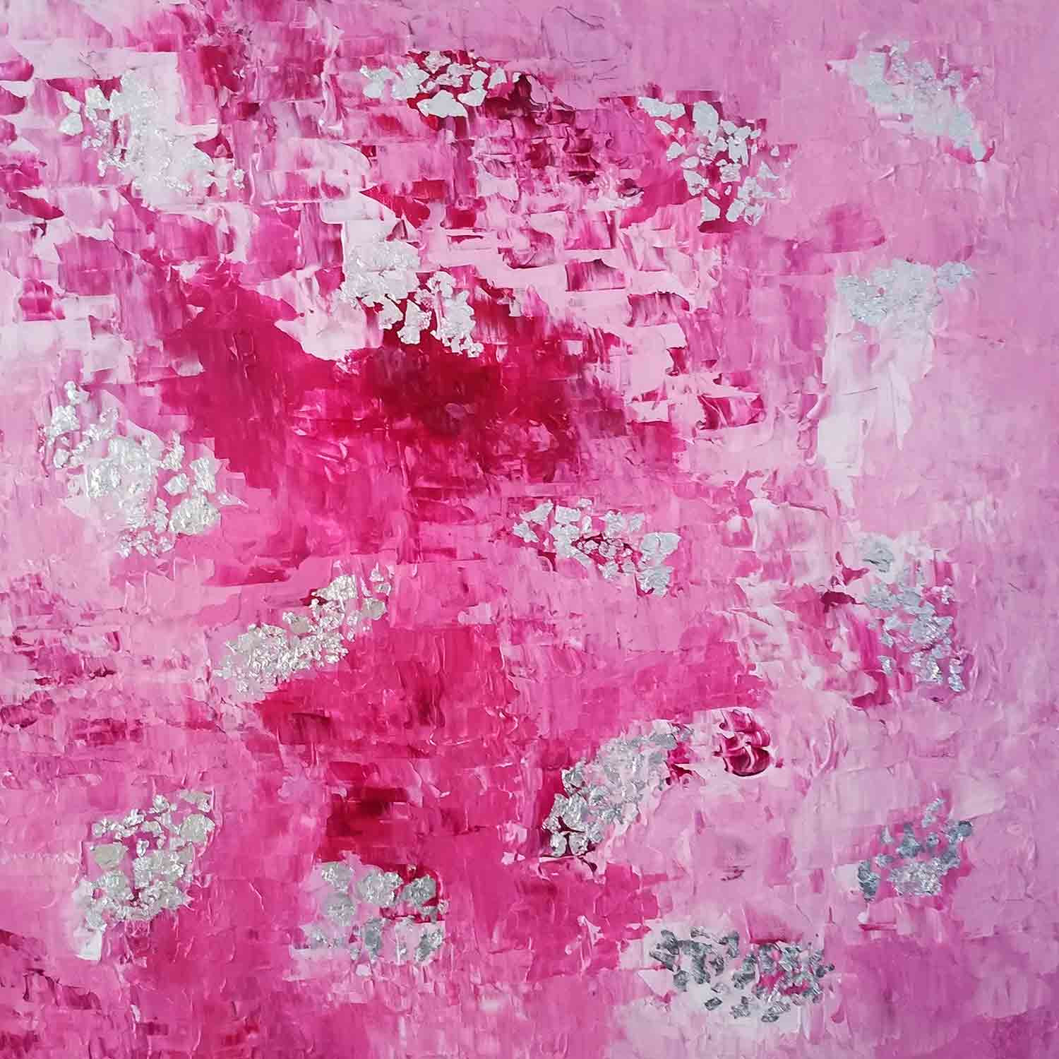 Joëlle Darmon, De rose et d'argent, peinture - Galerie de vente et d’achat d’art contemporain en ligne Artalistic