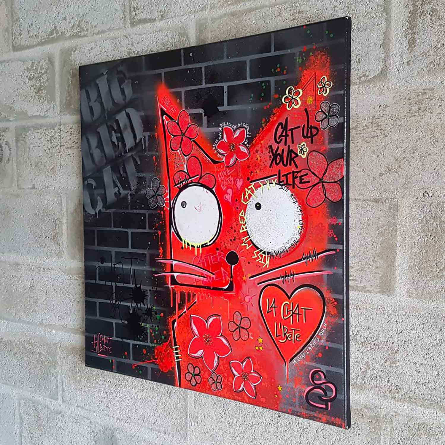 Stéphanie Godann, Big red cat, peinture - Galerie de vente et d’achat d’art contemporain en ligne Artalistic