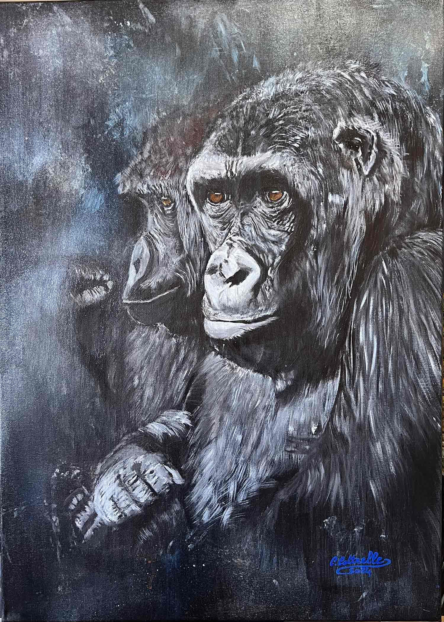 Christelle Cottrelle, Le couple, peinture - Galerie de vente et d’achat d’art contemporain en ligne Artalistic