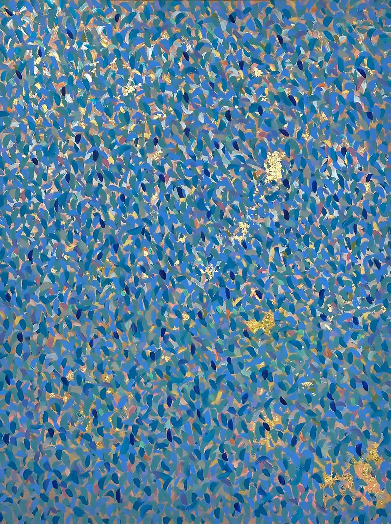 Sylvie d'Halluin, Nacre bleu, peinture - Galerie de vente et d’achat d’art contemporain en ligne Artalistic