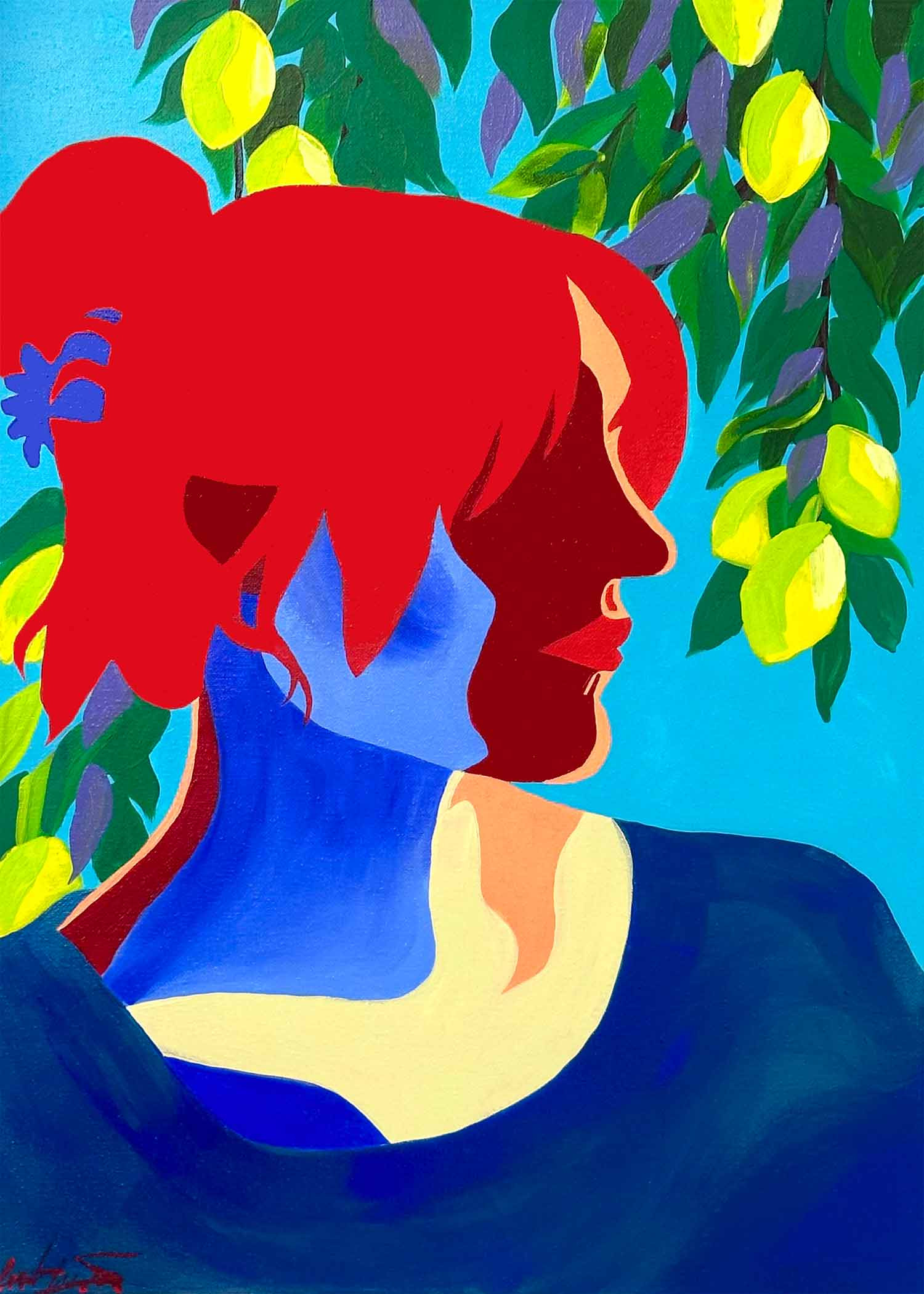 Valentine Sarrazin, Citrons, peinture - Galerie de vente et d’achat d’art contemporain en ligne Artalistic