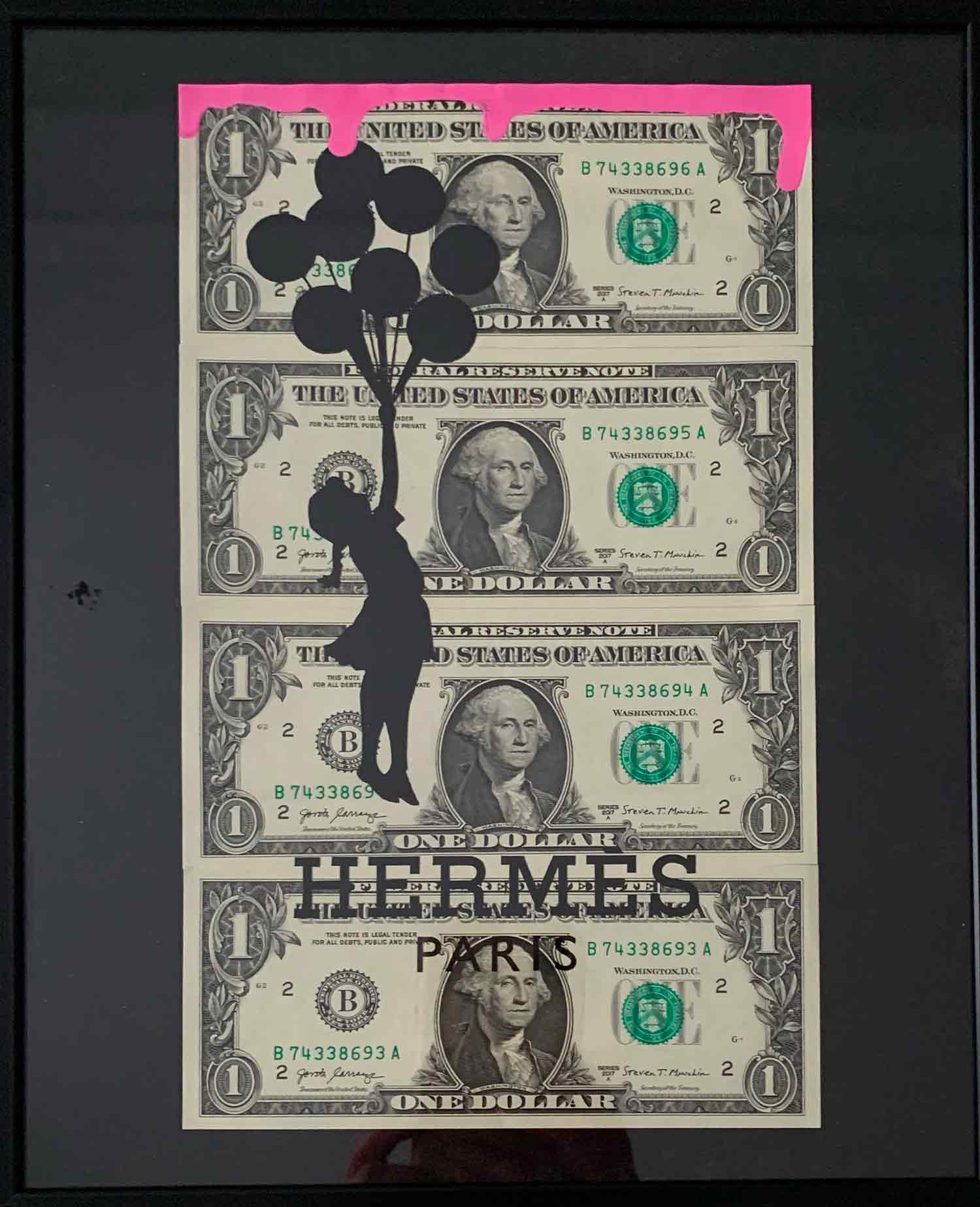 Rose, Hermès balloons, peinture - Galerie de vente et d’achat d’art contemporain en ligne Artalistic