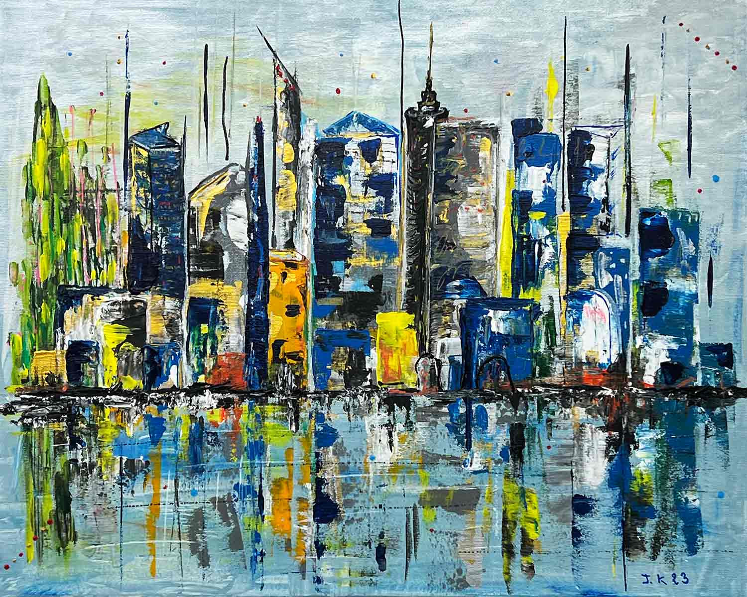 Jocelyne Kyriacou, La city, peinture - Galerie de vente et d’achat d’art contemporain en ligne Artalistic