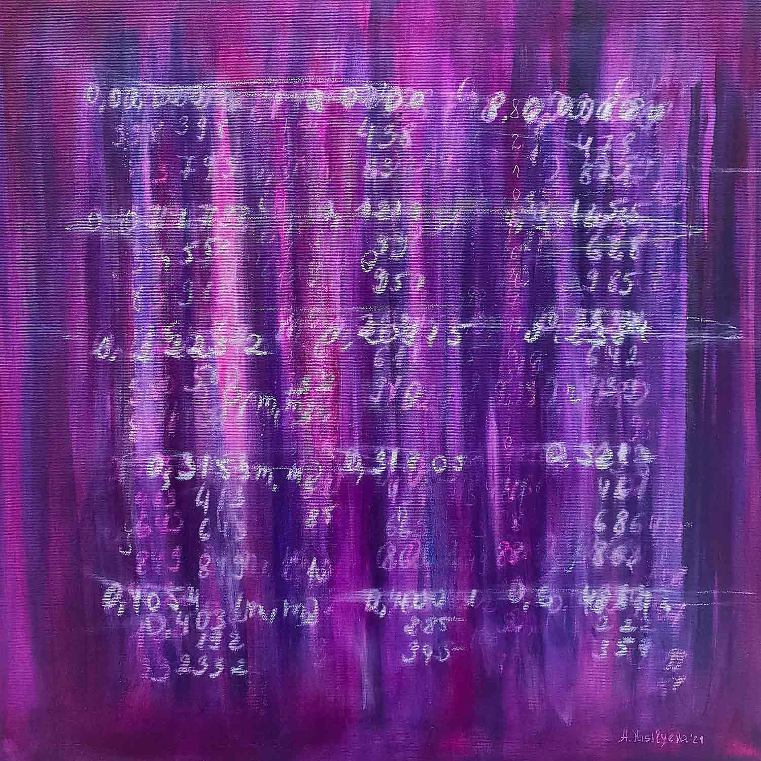 Oeuvre D art Contemporain Acrylique Sur Toile Violet Numbers From oeuvre-d-art-contemporain-acrylique-sur-toile-violet-numbers-from
