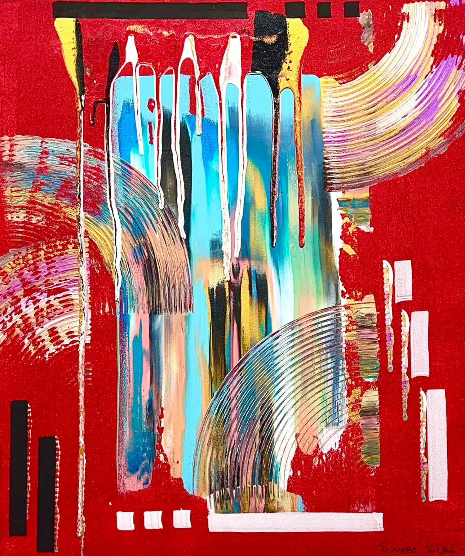 Princesse Kitchu, Under the rainbow, peinture - Galerie de vente et d’achat d’art contemporain en ligne Artalistic